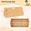 Bamboo Kids Bookshelf with Handles, 4-Tier Double-Sided