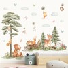 decalmile Large Forest Animals Tree Wall Decals Bear Deer Fox