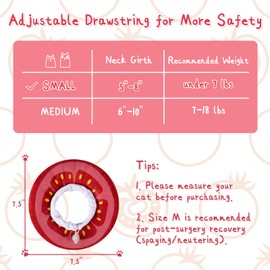 ANWA Adjustable Cat Cone Collar Soft, Cute Cat Donut Collar After Surgery, Kitten Recovery Cones to Stop Licking