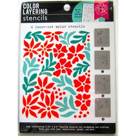 Hero Arts Day Flowers Color Layering Flower Stencil by Hero Arts 4 Stencils SA239 NEW!