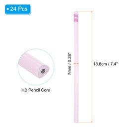 PATIKIL Round Pencils, 24 Pcs Triangle HB Graphite Pencil Wooden Pencils with Eraser for Classroom Office Writing Drawing Supplies, Purple