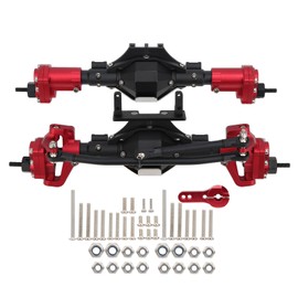 Front Rear Axle Upgrade Parts Fit for SCX10 II 90046 90047 1/10 Axial RC Car ModelBlack Red