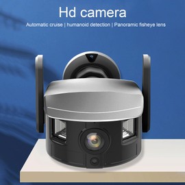 VBESTLIFE HD 1080P Camera Super Wide Angle Fisheye Lens AI Detection Motion Tracking WiFi Connection Night Vision Outdoor Security Camera for Gate Road (EU Plug)