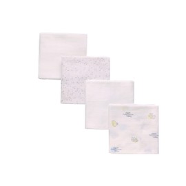 LAT LEE AND TOWN Baby Muslin Cloths Muslin Nappies Burp Cloths Set of 4 Muslin Cloth Nappies 80 x 80 cm Cotton Girls Boys Unisex