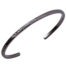 The Kiss L-BR8016DM Metal Allergy-Friendly Surgical Stainless Steel Hawaiian Jewelry Men's M Bangle, Stainless Steel Metal, Diamond