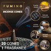 Fumino® Black Noir Fresh Incense Cones 20 per Box Masala