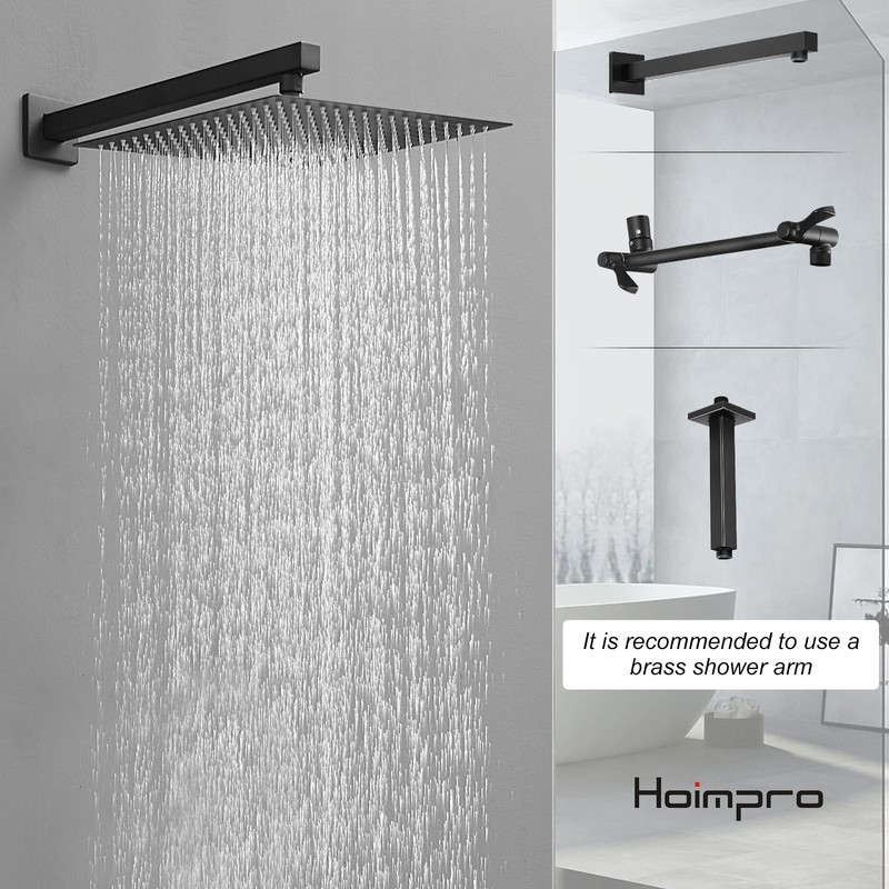 Hoimpro 12 Inch Square Rain Shower Head
