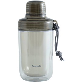 The-peacock PPB-35 XH Peacock Water Bottle, 11.8 fl oz (340 ml), Clear, Lightweight, Double Wall, Direct Drinking, For Sports Beverages, Plastic Bottle, Smoke