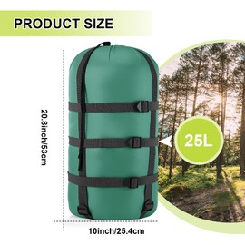 SilTriangle Compression Sack for Sleeping Bag Store Ultralight Sleeping Bag Compression Stuff Sack 15l 25l Space Saving Gear for Travel Camping Hiking Outdoor(Teal,25l)
