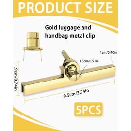MYGLOAR 5er Pack Taschenschnallen Handtaschenschnallen Taschenschnallen Metall Taschenzubehör Schnappverschlüsse für Taschenzubehör Verschlüsse Taschen DIY Basteln (Hellgold)