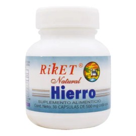 Suplemento Nutricional Hierro 30 Cápsulas Sin Gluten Sin Lactosa Riket