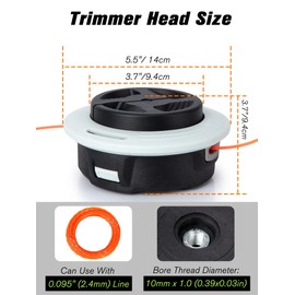 Trimmer Head for Sthil C26-2, Fits FS55R, FS56RC, FS90 and Most Stihl FS Series Weed Eater, Replacement Sthil C26-2 Trimmer Head, Adaptable 095'' Trimmer Line for Trimming and Mowing by SUNMON