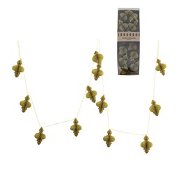Creative Co-Op 72" L Handmade Recycled Paper Honeycomb Finial w/Gold Glitter, Chartreuse Garland