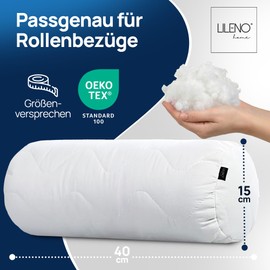 LILENO HOME Hard Pillows with 650 g Cushion Filling, Bed or Decorative Sofa Cushions with Zip to Adjust, Washable up to 95 °C, 40 x 80 cm, Set of 6