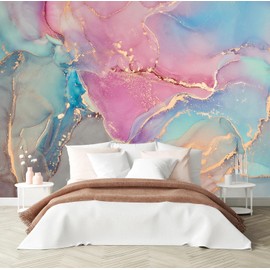 PYFFYP- Marble Wallpaper Abstract Texture Wall murals for Bedroom（Not Peel and Stick）