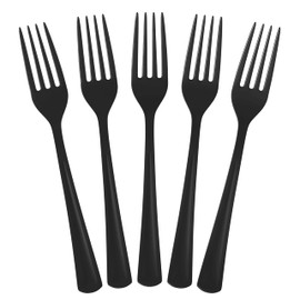 Exquisite Black Plastic Forks 50 Pieces Black Forks Disposable Utensils Heavy Duty Plastic Cutlery Set Disposable Cutlery Sets Flatware Sets Silverware Set For Party Supplies & Party Tableware