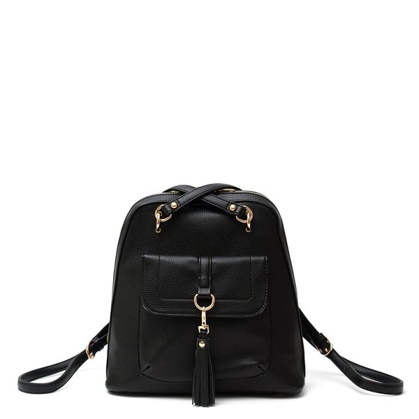 Gratante abb-g0026 Women's Cross-Shoulder 2-Way Mini Backpack, Black