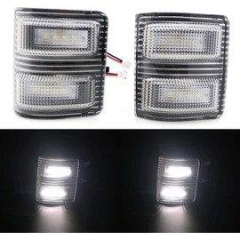 Xinctai 2PCS LED Side Mirror Marker Light Turn Signal Lamp for 2008 to 2016 Ford F250 F350 F450 F550 Super Duty Pickup Truck, Smoke Lens/Clear Lens (Clear Lens-White Light)