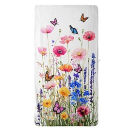 GAIIIIYOU - Toalla de baño de flores silvestres de primavera y verano, colorida toalla de gran tamaño para mujeres