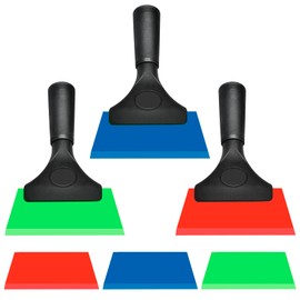 Worldity - Juego de 3 escobilla de goma para ventana, escobilla pequeña con mango antideslizante, kit de tinte para ventana de coche con 3 cuchillas de goma de repuesto, escobilla pequeña para