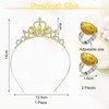 1 Crown Headband And 2 Rhinestone Rings, Children'S Jewelry, Party