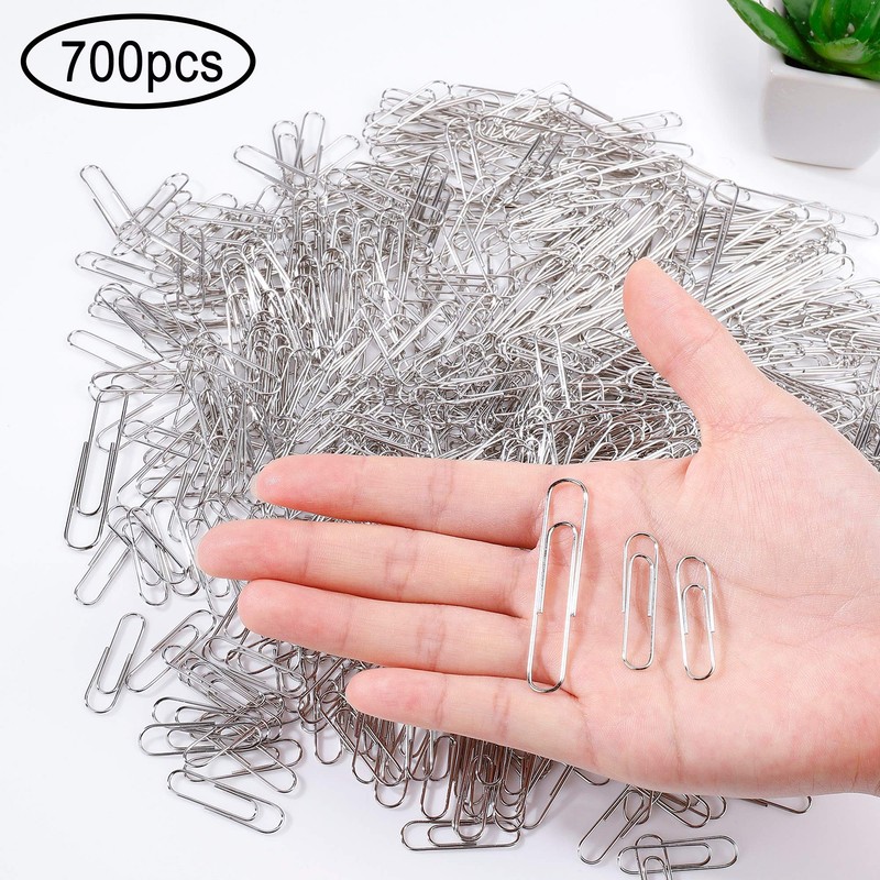 Paper Clips Metal Various Sizes Small Jumbo Medium Paper Clips