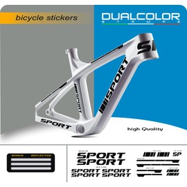 DualColorStampe Set of 15 Bike Frame and Mountain Bike Stickers Universal Protection B0169 (Gloss Black)