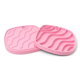 West Paw Seaflex Waves Feast Mat – All-in-One, Slow Feeder, Lick Mat – Encourages Foraging & Food Exploration - Engages Picky Eaters & Slow Feeding - Versatile – Easy to Clean, Non-Toxic - Bubblegum