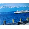 THE PACIFIC NORTHWEST CHROME POST CARD THE WATERFRONT SEATTLE JUMBO