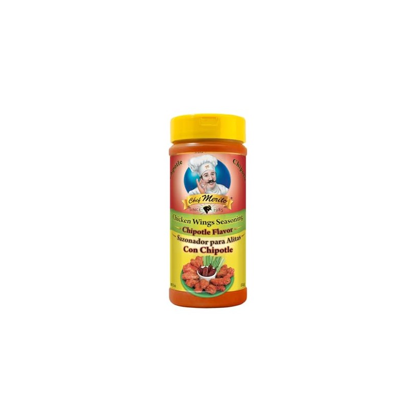 Chef Merito, Chipotle Chicken Wing Seasoning, 11 Ounces, Pack of
