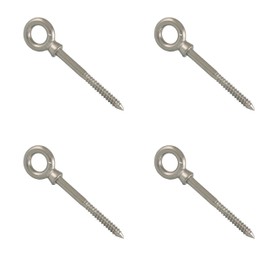 M5 Wood Eye Screw Threaded Bolt Made of Stainless Steel for Secure Wood Connection Direct Timber Mounting M5 x 50mm (Pack of 4)