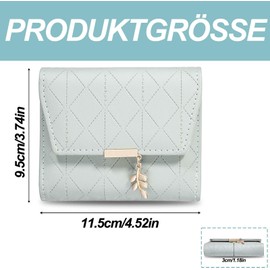 Ynkkvre Women's Purse, Made of Smooth and Soft Faux Leather Purse, Small and Short Format, Women's PU Leather Purse, Small Wallet (Green, Green, Modern