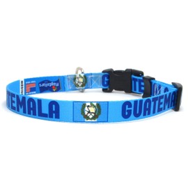 Dog Collar | Guatemala Flag and Name | Great for Guatemala Pride Events | Made in USA | Quick-Release Buckle or Martingale Style | for Medium Dogs