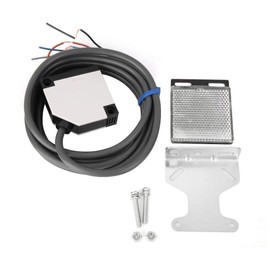 Fafeicy E3JK-R4M1 IP65 Carcasa ABS Tipo de reflexión especular Sensor de interruptor fotoeléctrico antiinterferente (AC/DC12-240V 3500mm), Interruptor De Carga/Aislamiento