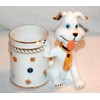 Porcelain Puppy Dog Wearing a Tie Kitchen Toothpick Holder