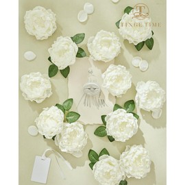 TINGE TIME Artificial Blooming Peony Flowers for Decoration Real Looking 16pcs Mild Pink Fake Flowers with Stem for DIY Wedding Bouquets Home Decor Centerpieces Bridal Shower Party