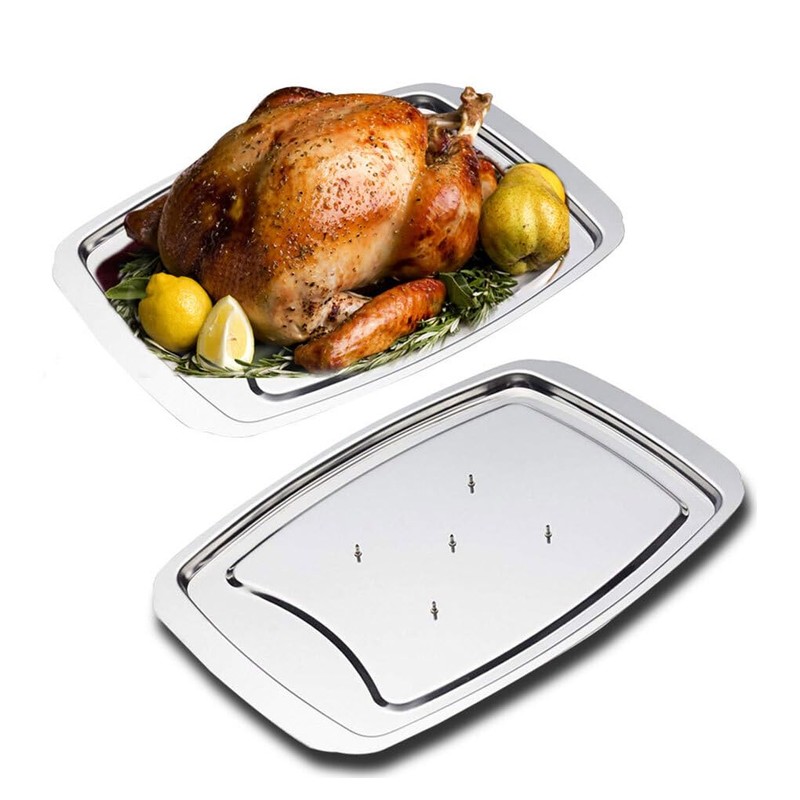 AIXXCUVQ Stainless Steel Spiked Carving Tray Versatile and Durable Metal