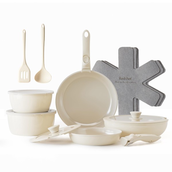 Redchef Ceramic Pots and Pans Set, Nonstick Kitchen Cookware Set