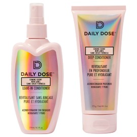 DAILY DOSE Moisturizing Duo: Leave-In Conditioner Detangler Spray + Deep Conditioner, Hair Mask/Masque - Detangles, Repairs, Restores Dry, Damaged, Color Treated Hair for All Hair Types