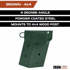 Iron Forge Tools Deer Stand Brackets, 4x4 Green Powder Coated Steel Elevator Brackets