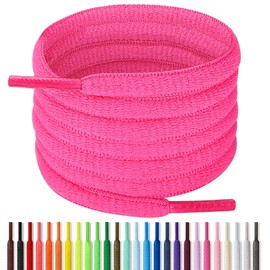 Handshop Half Round Shoelaces 1/4" - Oval Shoe Laces Replacements For Sneakers and Athletic Shoes Sports Water Red 51.2 inch (130cm)