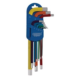 Draper 04905 Metric Multicolour Long Arm Hex Key Set (9 Piece)