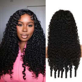 Recomtic 250 Density Burmese Curly 13x6 Lace Front Wig Human Hair for Black Women HD 100% Human Hair Water Wave Lace Frontal Wigs Black Women with Spiral End Natural Color 22inch