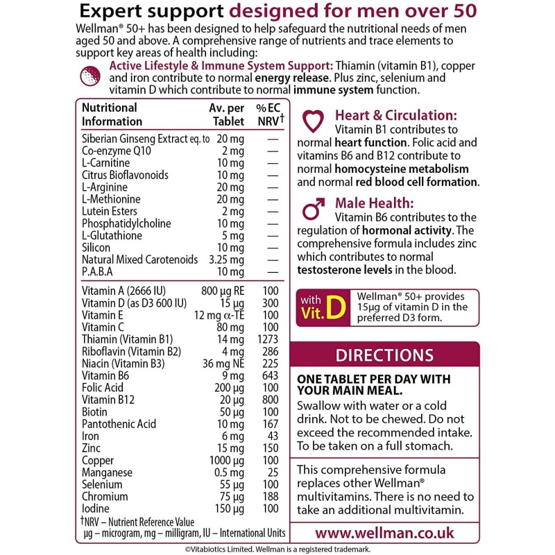 Vitabiotics Multivitamins & Minerals A-Z Men 50+ original 30 Tablets