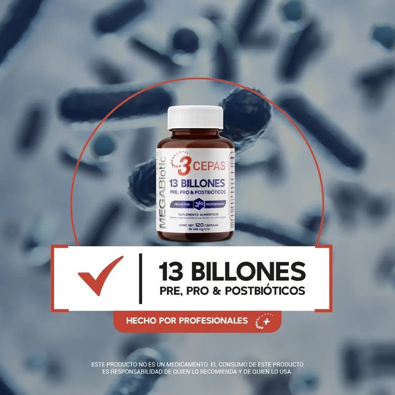 Prebioticos Probioticos Y Postbioticos Megabiotic 120 Caps Sabor Sin sabor