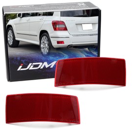 iJDMTOY OE-Spec Red Lens Rear Bumper Reflector Replacements Compatible With Mercedes 2010-2012 X204 GLK-Class GLK300 GLK350