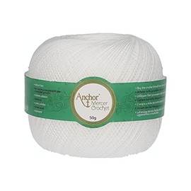 ANCHOR Mercer Crochet, Thickness: 60, Packaging: 50G, Running Length: 757M 7901 Crochet Threads