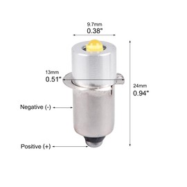 P13.5S LED Flashlight Bulb 3W DC 3-12V LED Conversion Kit for Compatible with Maglite 3-6 Cell C/D Flashlights Torch, 4 Pack