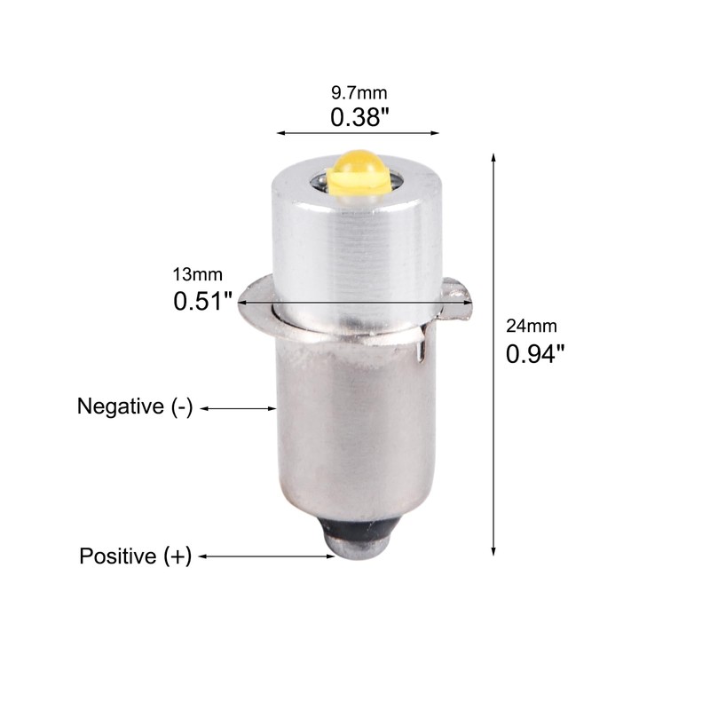 P13.5S LED Flashlight Bulb 3W DC 3-12V LED Conversion Kit
