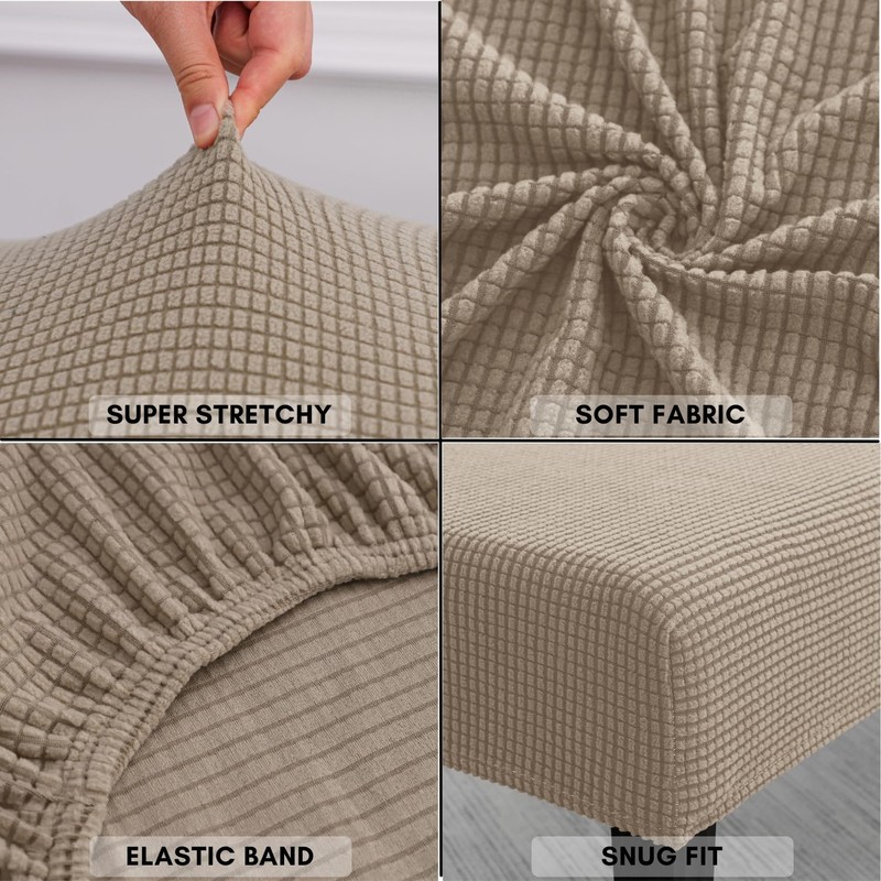 SPRINGRICO Bar Stool Covers Set of 4, Stretch Washable Barstool